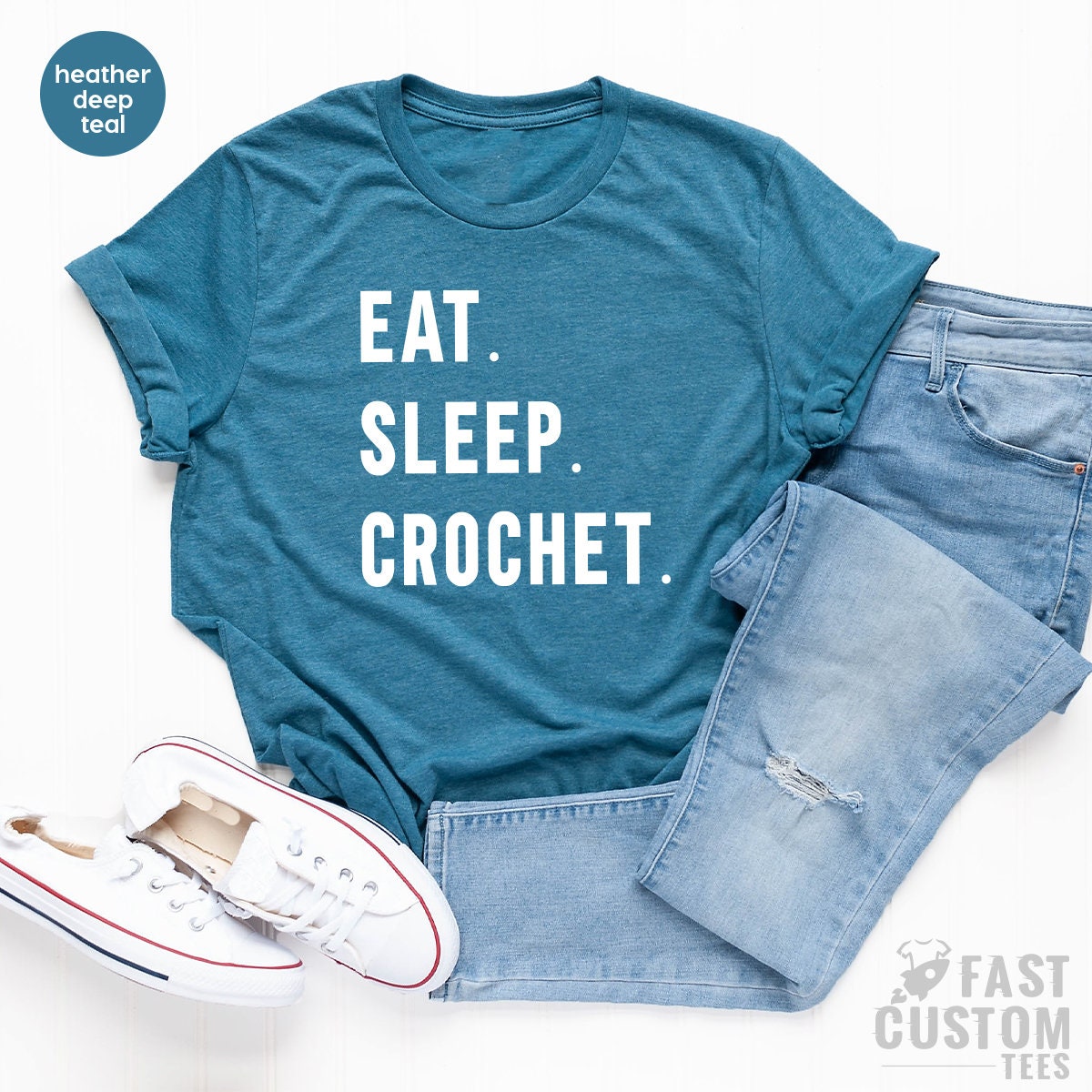 Funny Crochet Shirt, Crochet TShirt, Eat Sleep Crochet Tee, Funny Women Shirt, Crocheting Shirt, Crochet Hook Shirt, Crafting Shirts - Fastdeliverytees.com