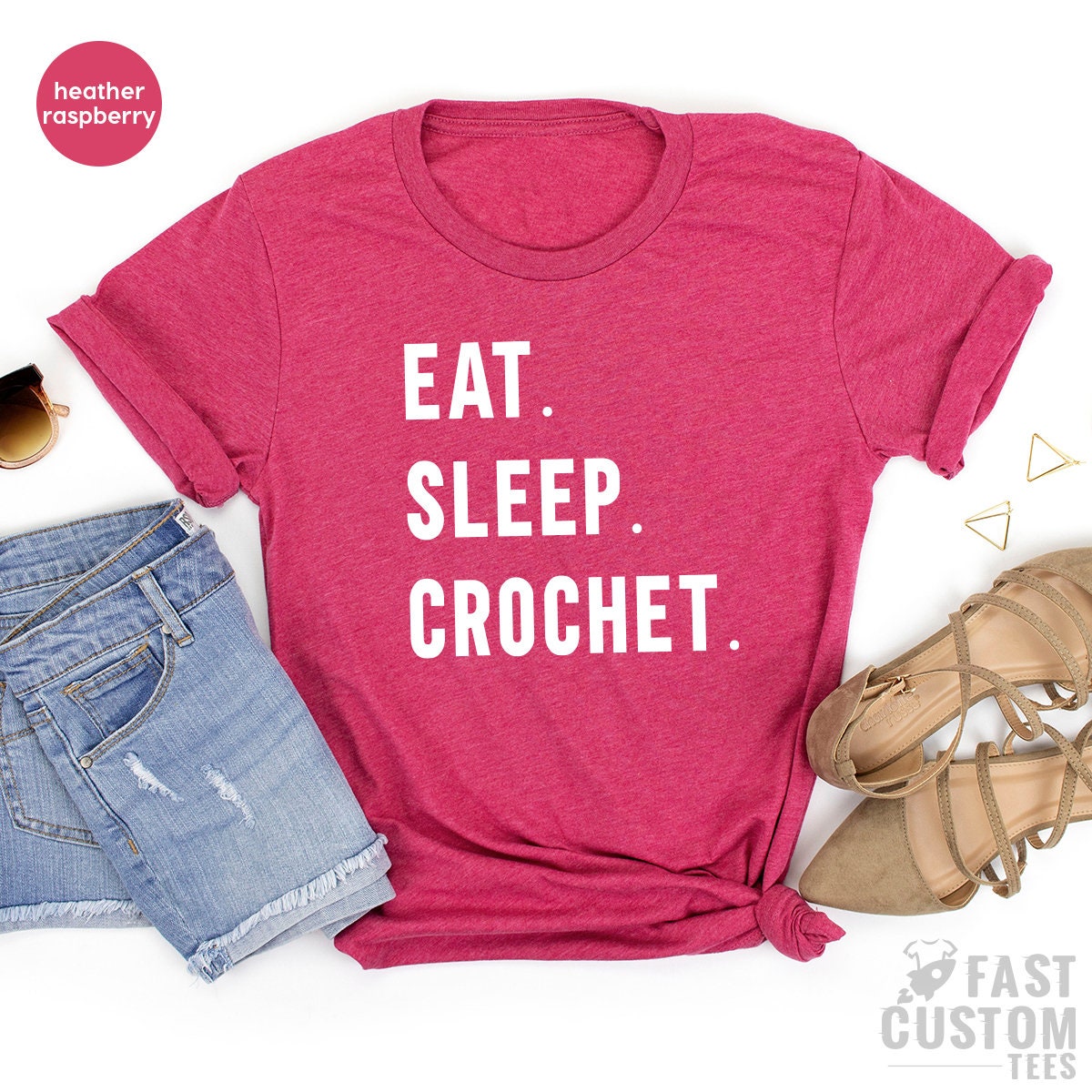 Funny Crochet Shirt, Crochet TShirt, Eat Sleep Crochet Tee, Funny Women Shirt, Crocheting Shirt, Crochet Hook Shirt, Crafting Shirts - Fastdeliverytees.com