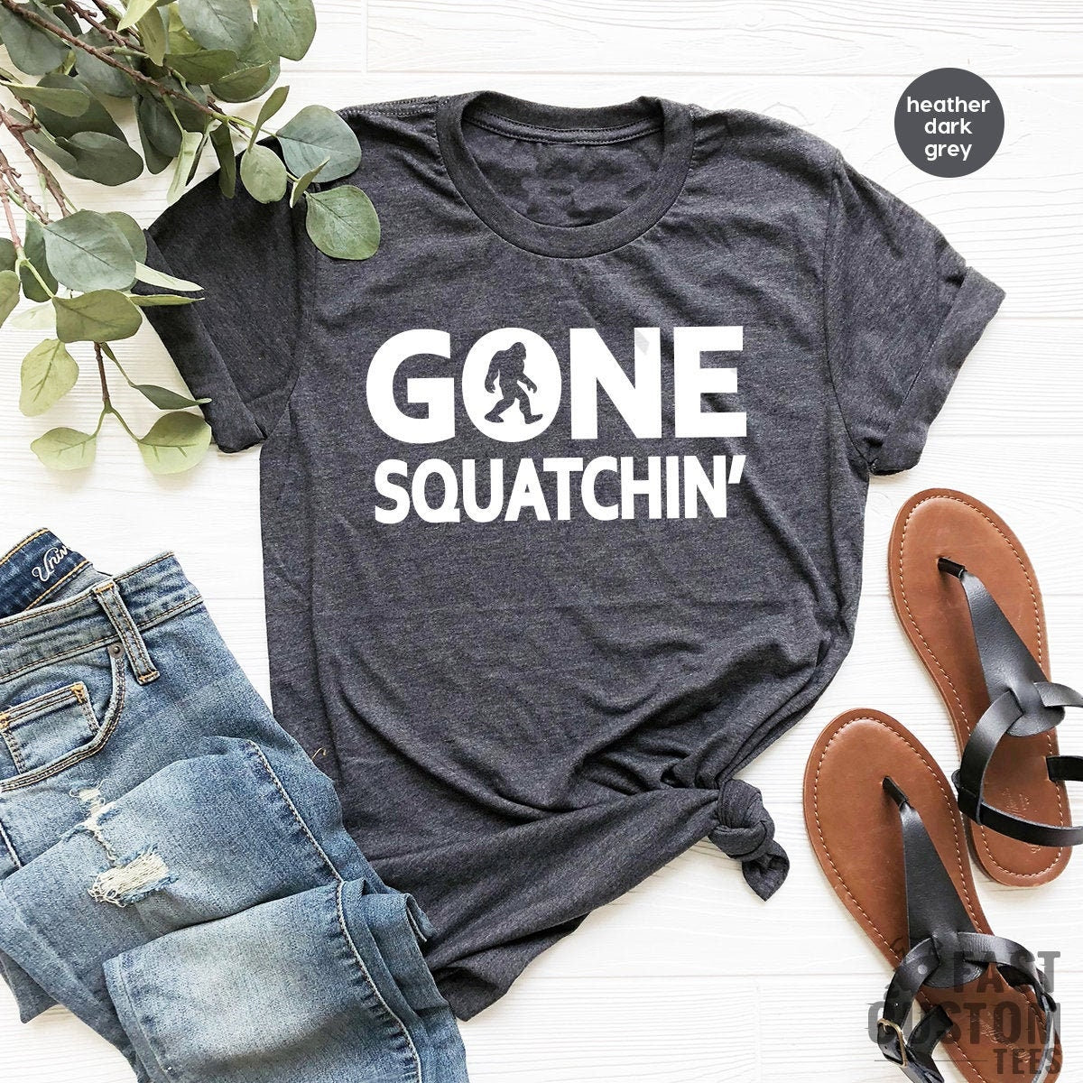 Funny Bigfoot Hunter Shirt, Outdoor Hunt Shirt, Gone Squatchin Tee, Sasquatch Bigfoot Shirt, Finding Bigfoot Shirt, Scary Monster Tee - Fastdeliverytees.com