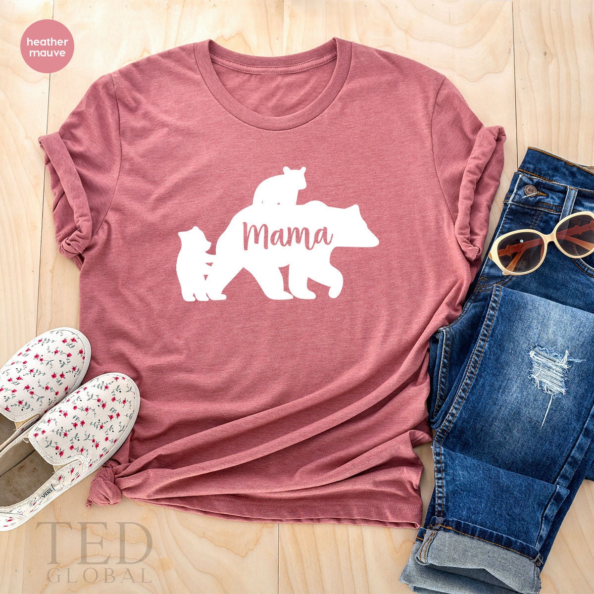 Bear Mama T Shirt, Cute Bear TShirt, Mama Bear T-Shirt, Gift For Grandma, Mama Bear Tee, Mothers Day Tee, Shirts For Moms,  Funny Mom Shirt - Fastdeliverytees.com