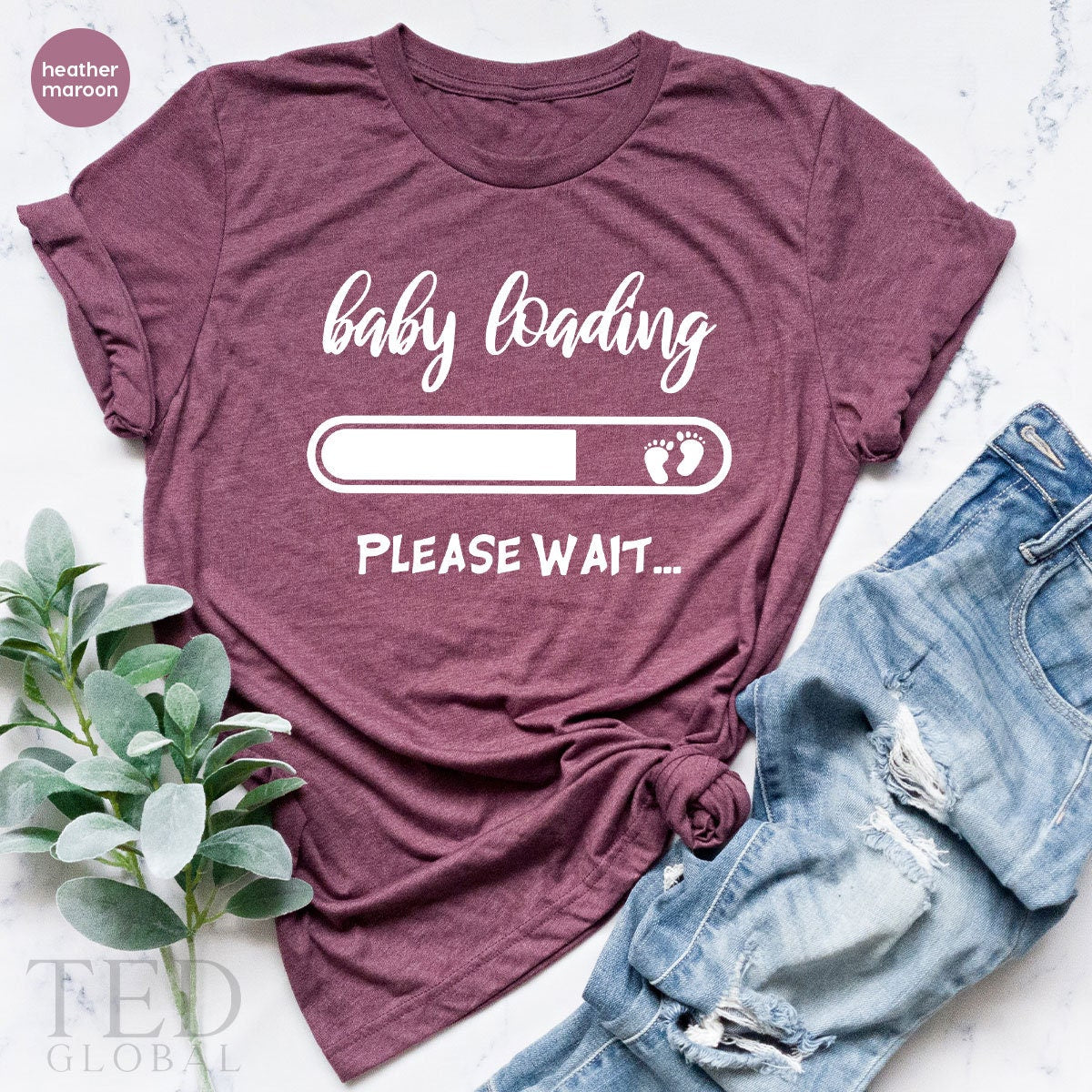 Funny Pregnant T Shirt, First Mothers Day Gift, Baby Announcement TShirt, New Mom Shirt, Baby Loading Please Wait T-Shirt, Maternity Tee - Fastdeliverytees.com