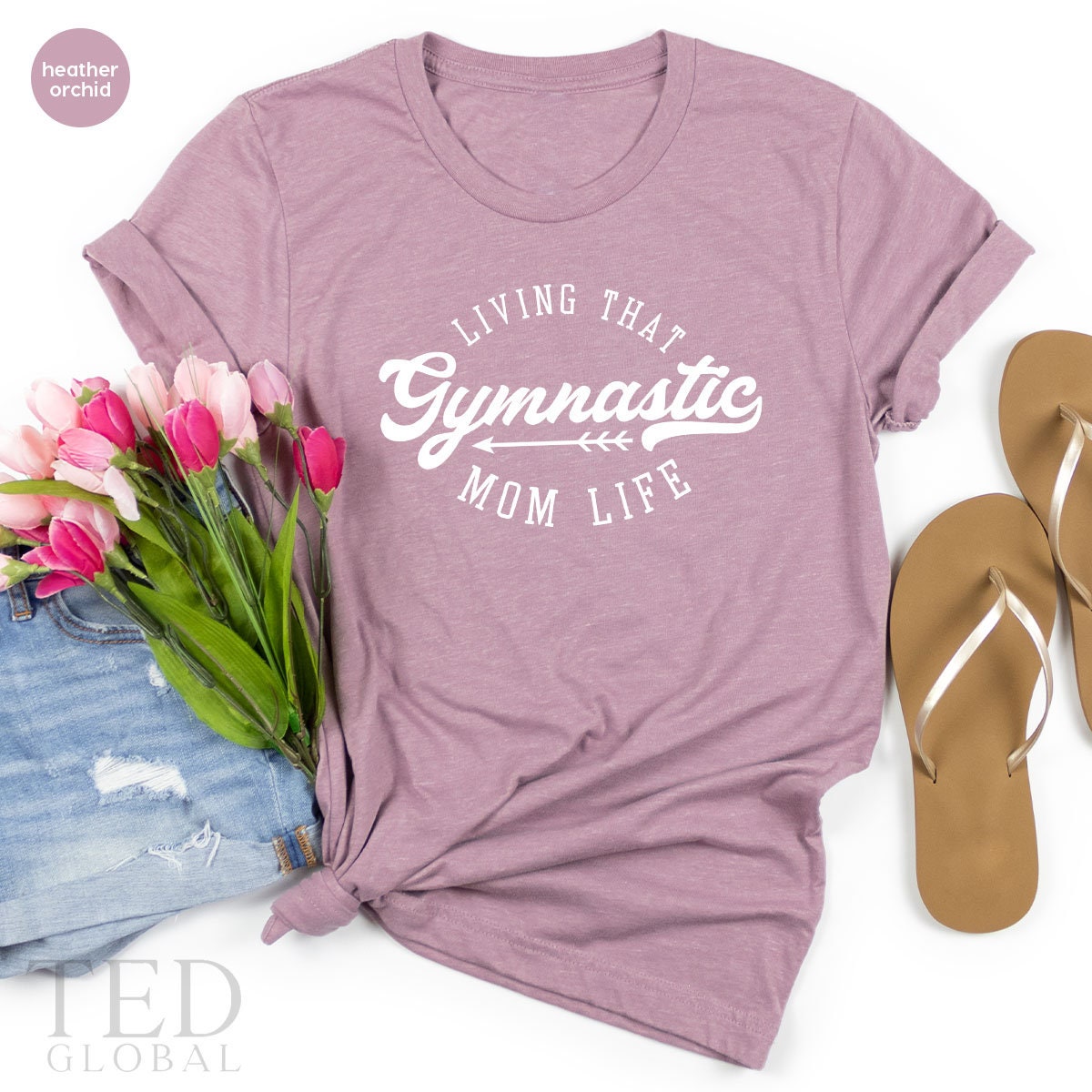 thumbnail interactive-video image 1 of Gymnastics Shorts & Tee Set – Youth Sizes – Live, Love, Breathe Gym – Soffee/Boxercraft 1 of 2