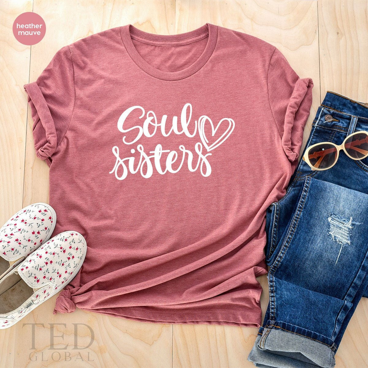 Best Friend TShirt, Soul Sister T Shirt, Gift For Bestie, Bestie Birthday Gift, Unbiological Sisters, Step Sister Gift, Matching Friend Tee - Fastdeliverytees.com