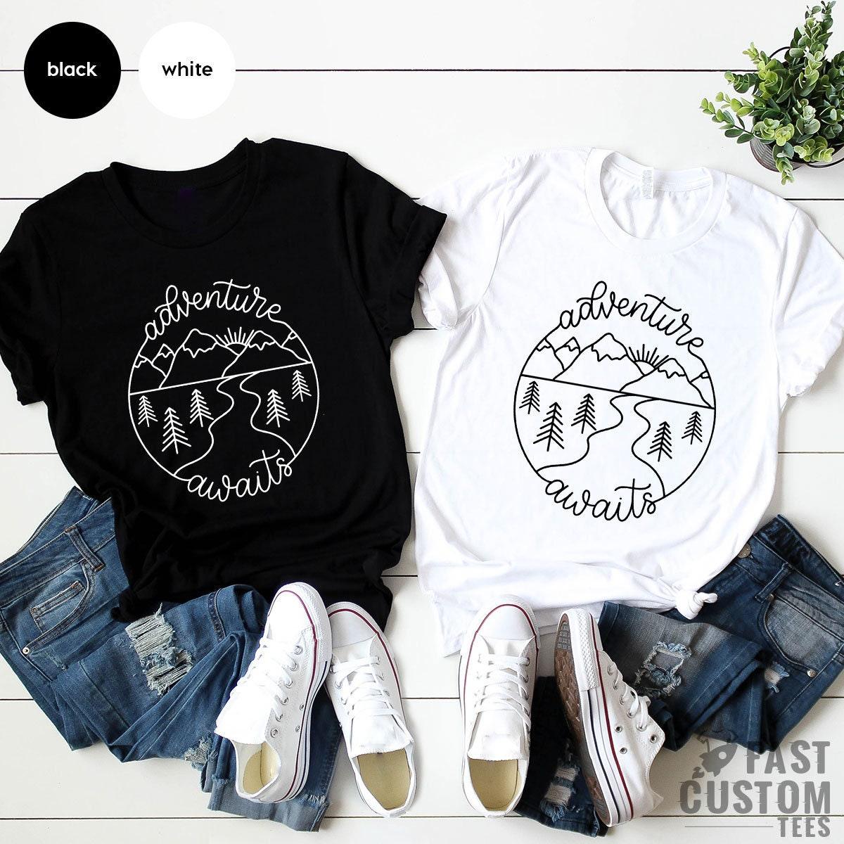 Adventure Always Camper Shirt, Camping Silhouette Shirt, Camping Tee, Camping Shirt Black L | Bee Tees