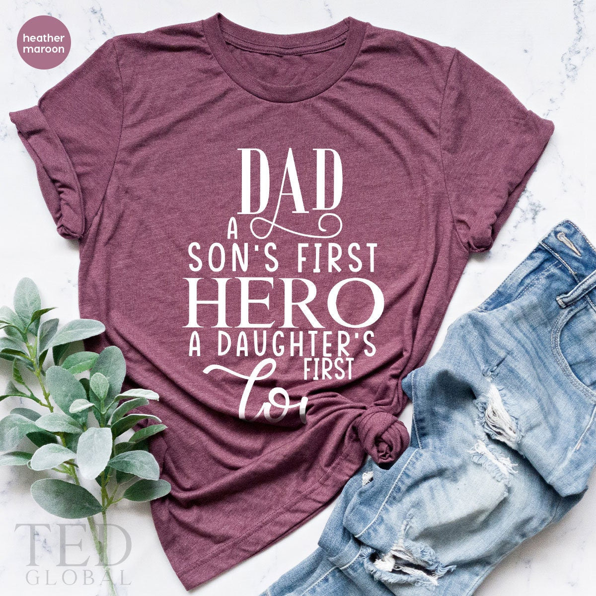 Dad Shirt, Sons First Hero Shirt, Fathers Day Shirt, Best Dad Shirt, Gifts For Dad From Daughter, Dad Birthday Gift, Girl Dad Shirt - Fastdeliverytees.com