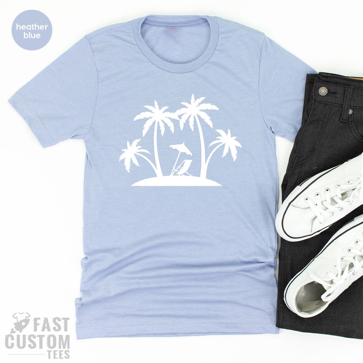 Beach Palm T-Shirt, Summer Vibes Gift, Summer Shirts, Summer Tee, Summer Vibes Shirt, Summer T Shirt - Fastdeliverytees.com