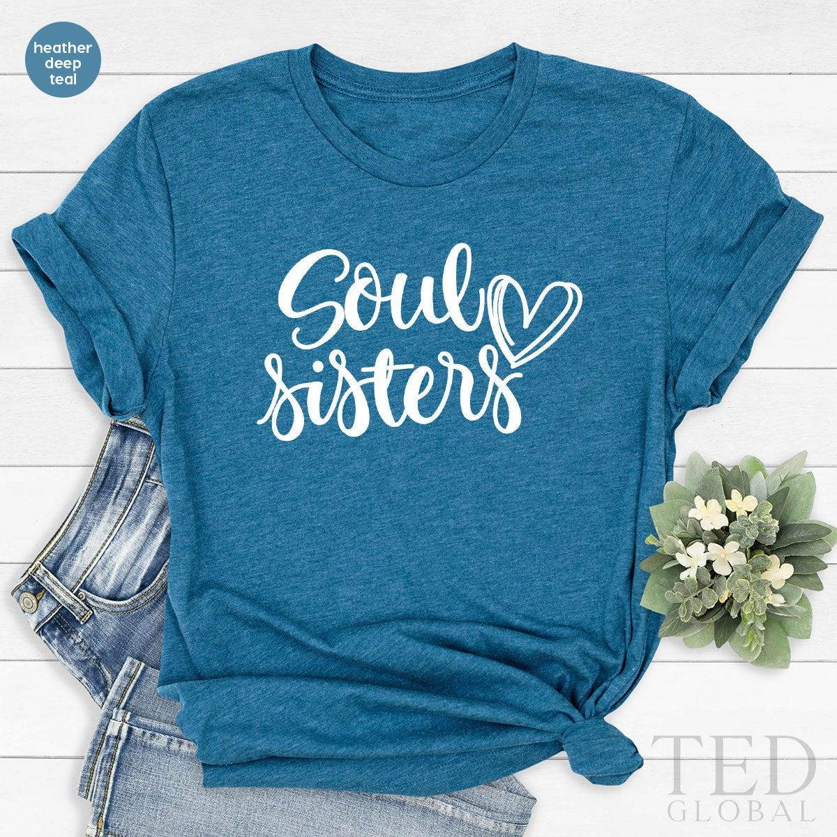 Best Friend TShirt, Soul Sister T Shirt, Gift For Bestie, Bestie Birthday Gift, Unbiological Sisters, Step Sister Gift, Matching Friend Tee - Fastdeliverytees.com