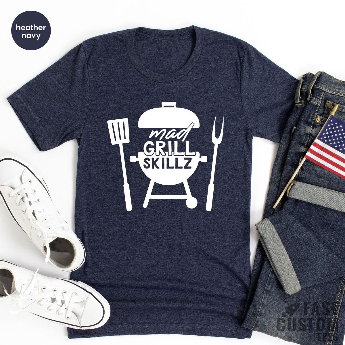 BBQ Dad TShirt, Grill Skillz Shirt, Grill Daddy Shirt, Dad Tshirt, Fathers Day Gift, Fathers Day Shirt, Best Dad TShirt, Chef Dad T Shirt - Fastdeliverytees.com