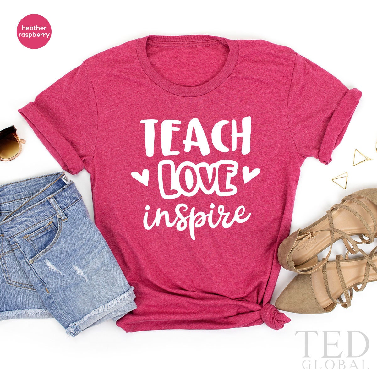 Teach Love Inspire Shirt, Teacher Shirt, Gift For Teacher, Kindergarten Teacher Shirt, Inspirational Shirt, Teacher Appreciation Gift - Fastdeliverytees.com