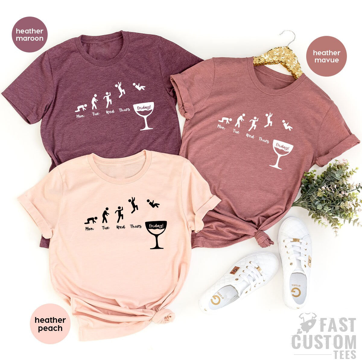 Funny Weekend Shirt, Happy Weekend Shirt, Wine Lover Shirt, Funny Wine Shirt, Week Days Shirt, Friday Shirt - Fastdeliverytees.com