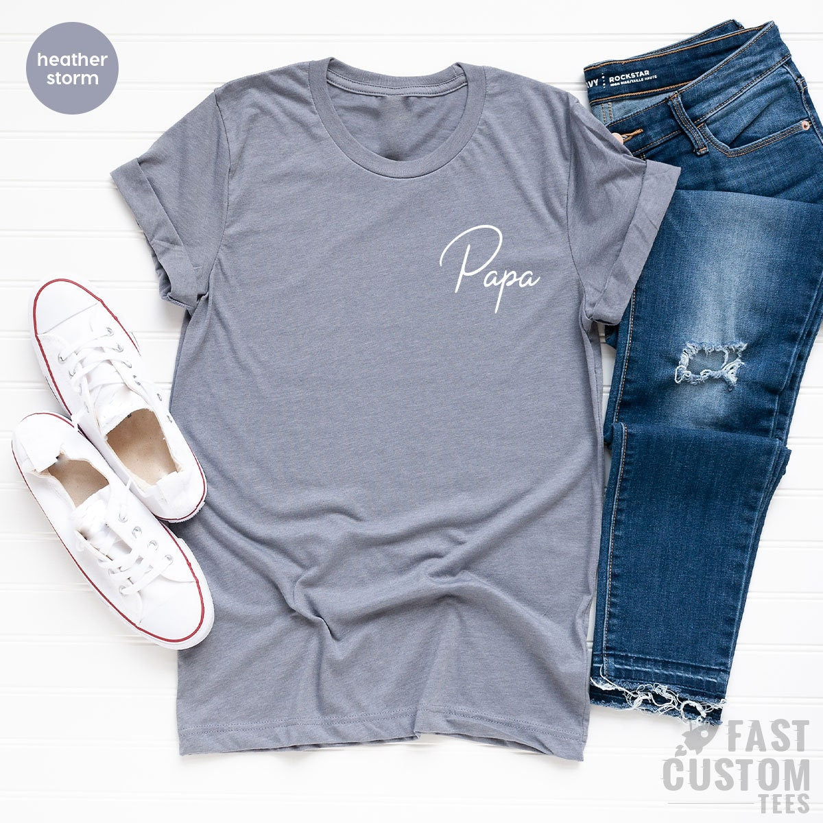 Papa Shirt, Father's Day Gift, Dad Shirt, Custom Father Shirt, Minimalist Papa Shirt, Daddy Tshirt, Papa Pocket Shirt - Fastdeliverytees.com