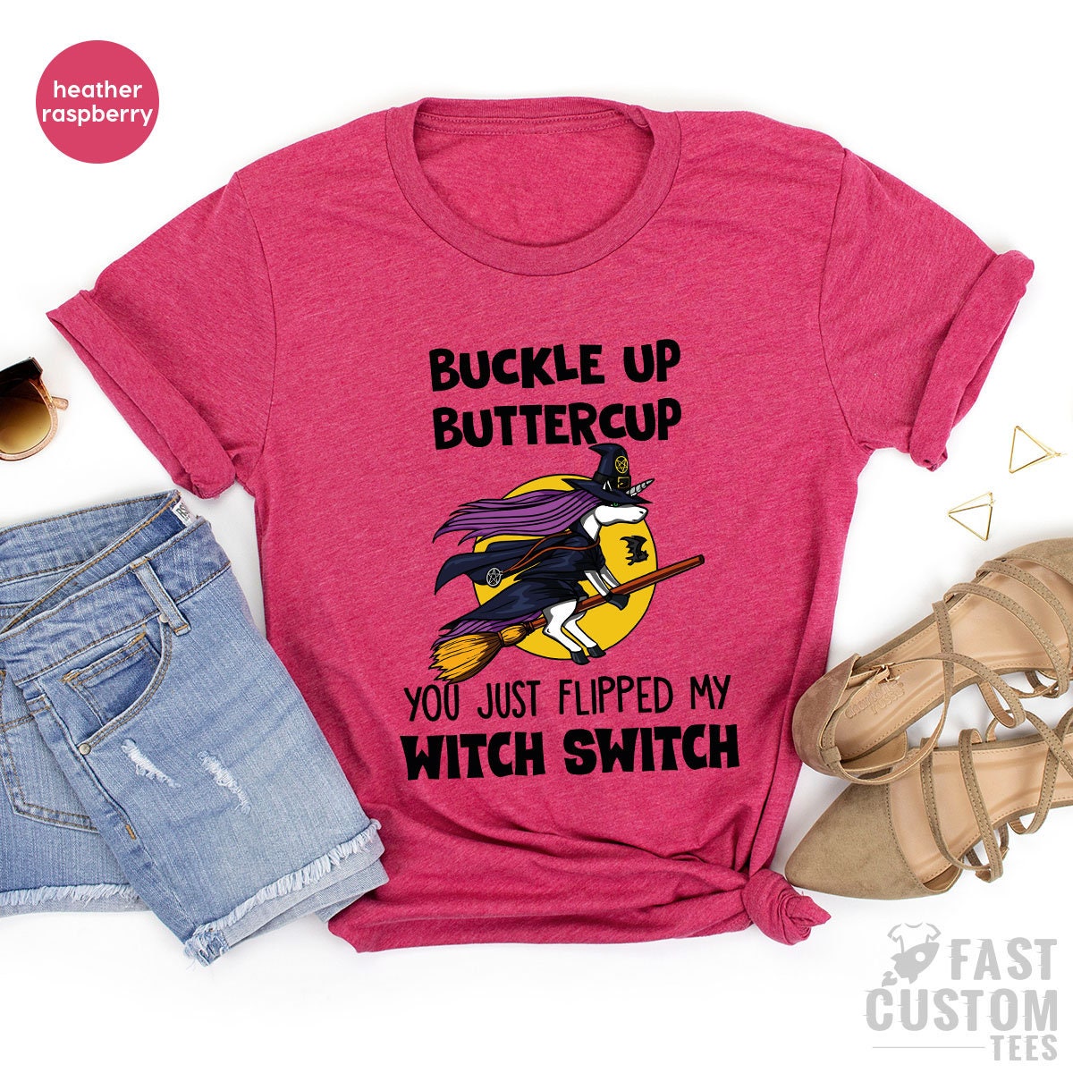 Halloween Witch Shirt, Fall T Shirt, Buckle Up Buttercup You Just Flipped My Witch Switch TShirt, Witchy T-Shirt, Halloween Gift - Fastdeliverytees.com