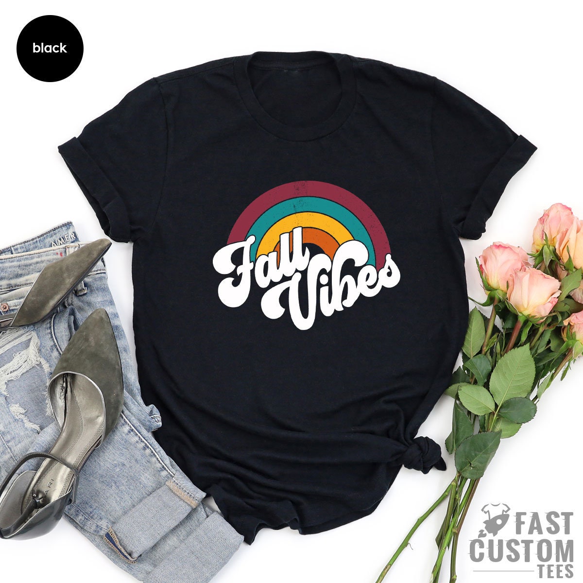 Fall Vibes Shirt, Cute Fall Shirt, Halloween Shirt, Thanksgiving Shirt, Gifts For Women, Autumun T-Shirt, Thankful Shirt, Vintage Shirt - Fastdeliverytees.com