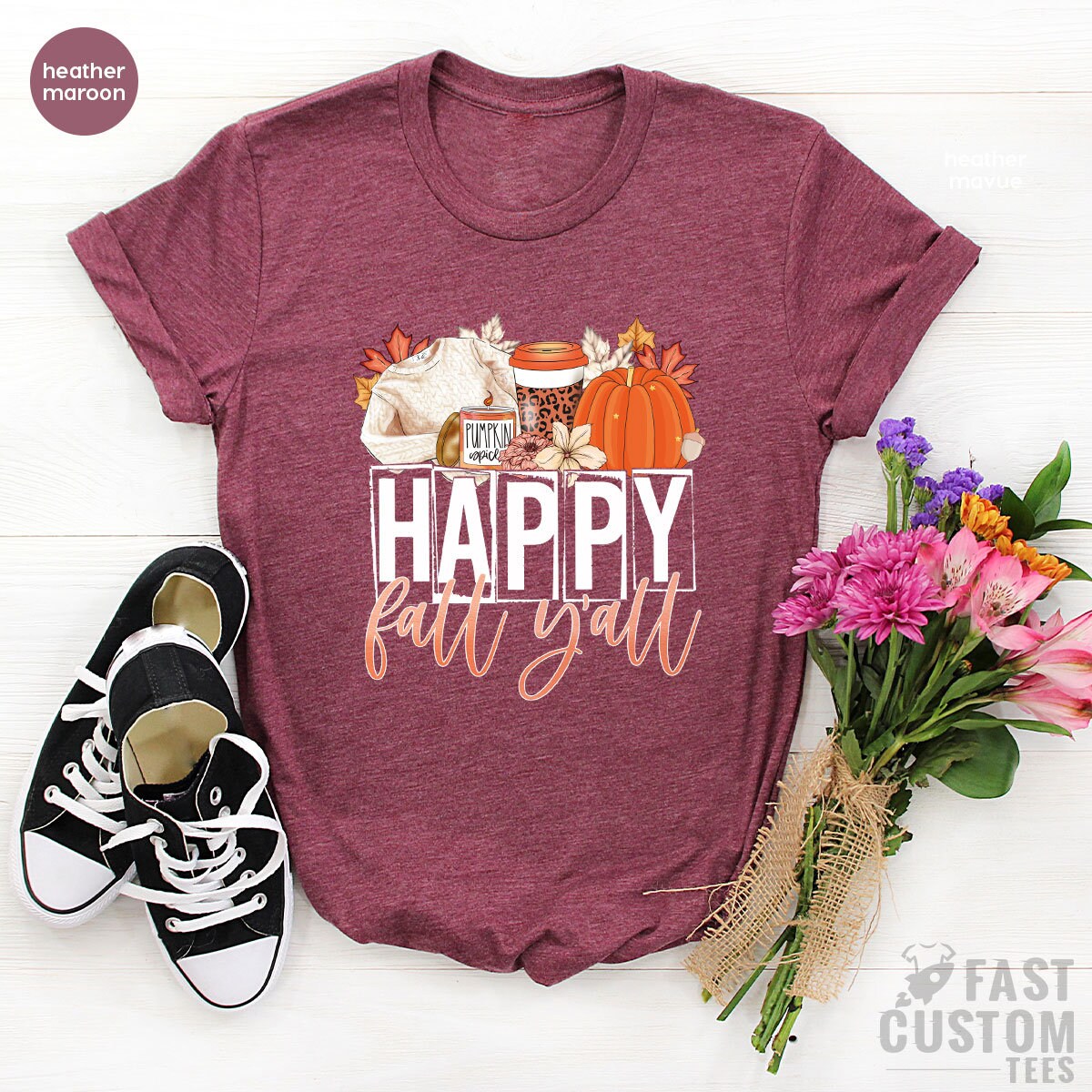 Happy Fall Yall Shirt, Funny Halloween Shirt, Thanksgiving Shirt, Pumpkin T-Shirt, Fall Shirts For Women, Thankful Tshirt - Fastdeliverytees.com