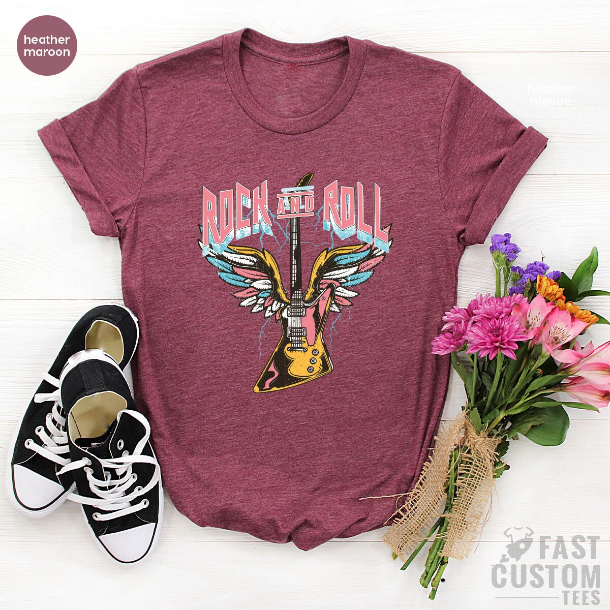 Rock And Roll Shirt, Vintage Shirt, Guitar T-Shirt, Music Lover Shirt, Concert Shirts, Rock Shirt, Band T-Shirt, Retro Rocker Shirt - Fastdeliverytees.com