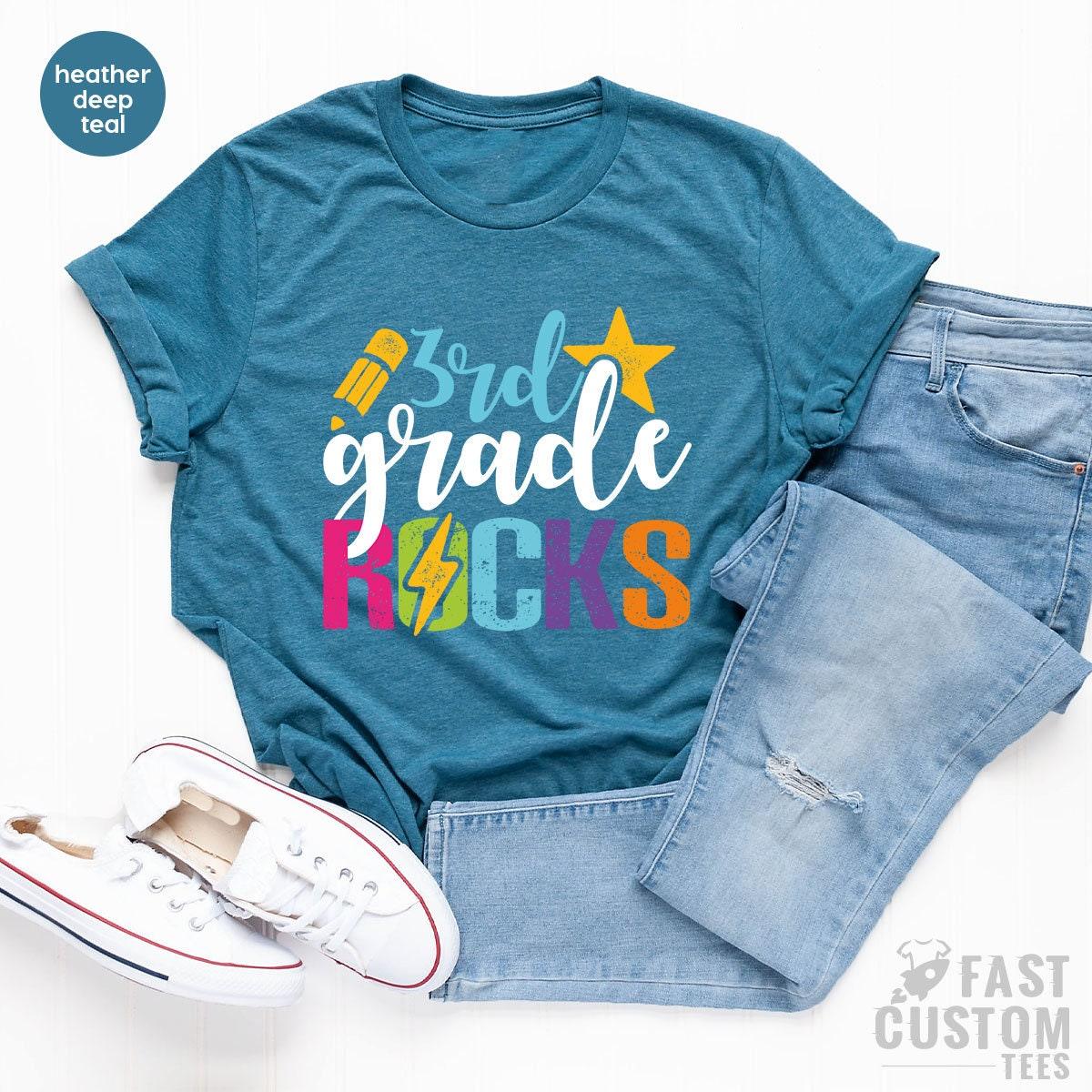 3rd Grade Rocks, 3rd Grade Teacher Tshirt, Third Grade Teacher Shirt, Teacher Shirt 3rd Grade Teacher Shirt, Teacher Shirt - Fastdeliverytees.com