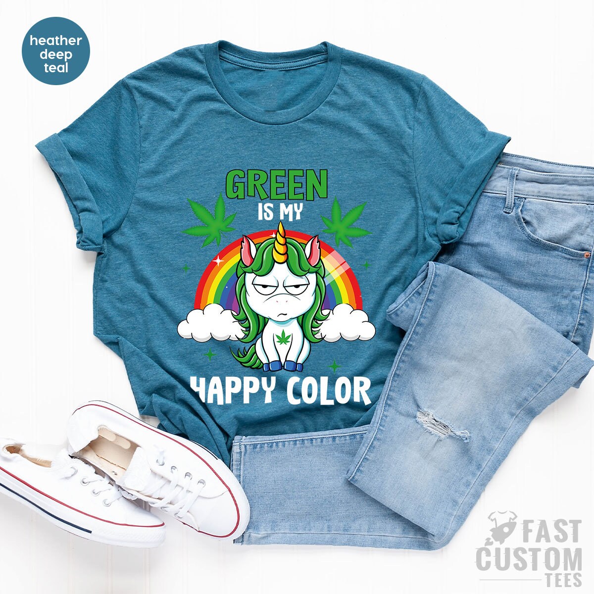 my little pothead shirt Weed Shirt, Cannabis Shirt, Green Is My Happy Color Shirt, Marijuana  T-Shirt, Unicorn Shirt, Rainbow Shirt, Gift For Weed Lover, Pothead Tee