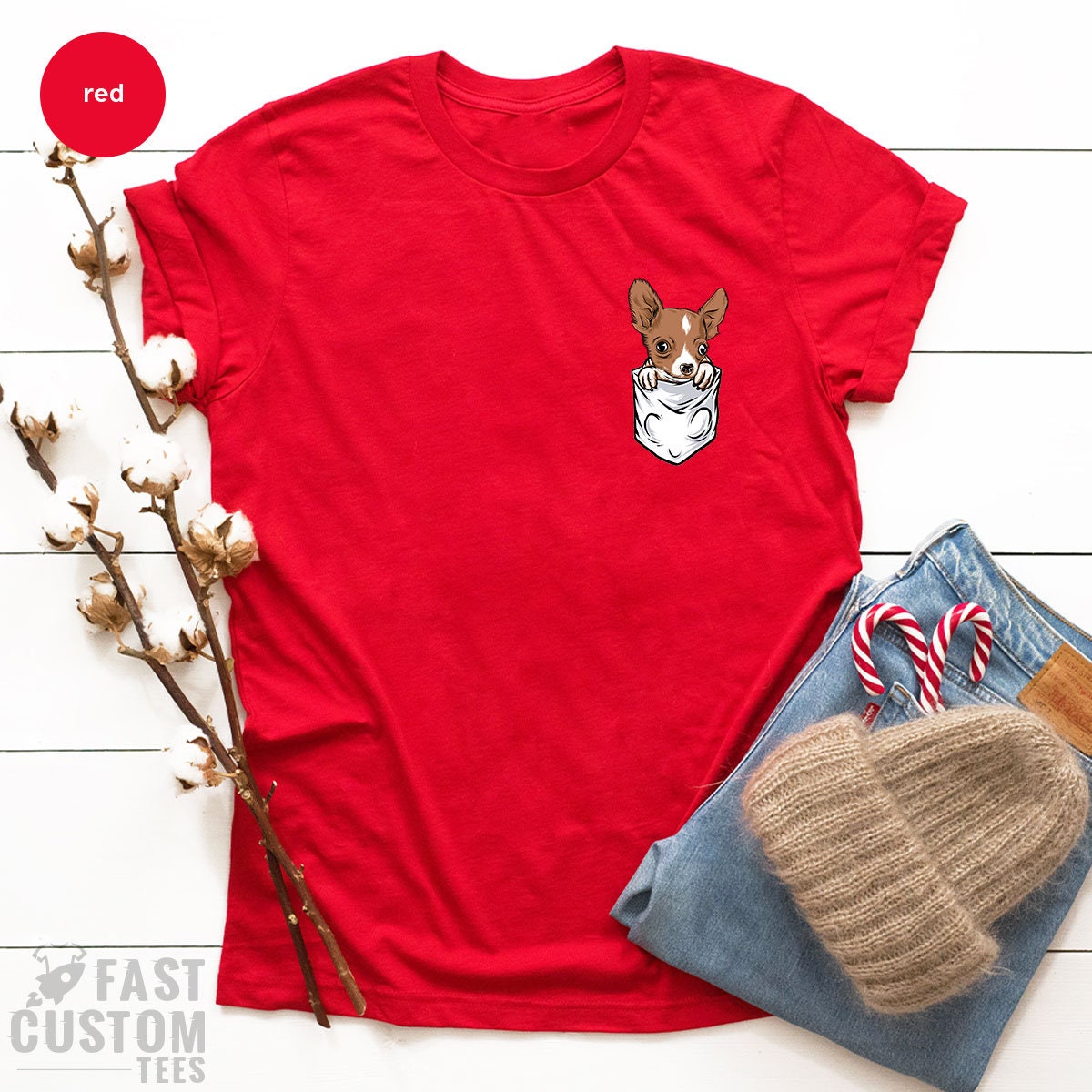 Funny Chihuahua Shirt, Dog Mom Pocket Shirt, Cute Chihuahua T Shirt, Dog Lover TShirt, Shirts for Her, Gifts for Dog Lovers, Chihuahua Shirt - Fastdeliverytees.com