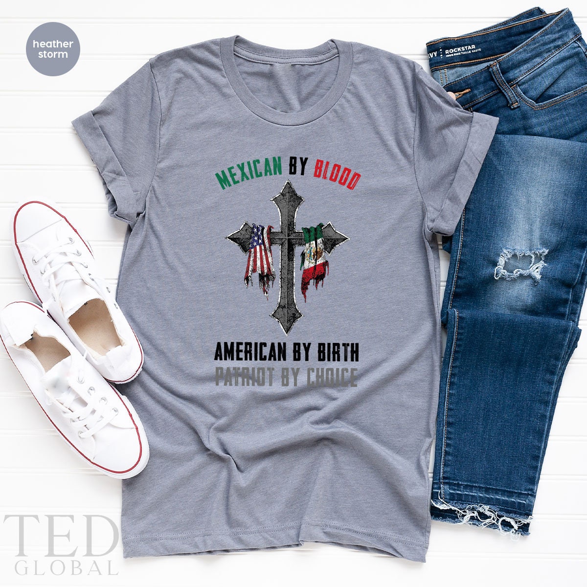 Cute Mexican Shirt, American T Shirt, Mexican By Blood T Shirt, American By Birth Shirts, Patriot By Choice T-Shirt, Gift For Mexican - Fastdeliverytees.com