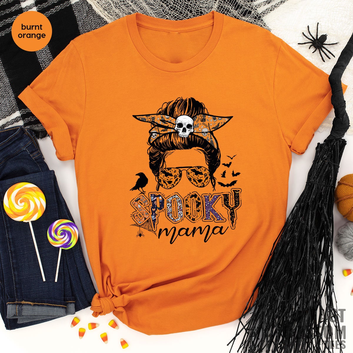 Spooky Mama Shirt, Halloween Mom TShirt, Spooky Vibes Shirt, Funny Halloween Gifts, Cute Halloween T Shirt, Pumpkin T-Shirt - Fastdeliverytees.com