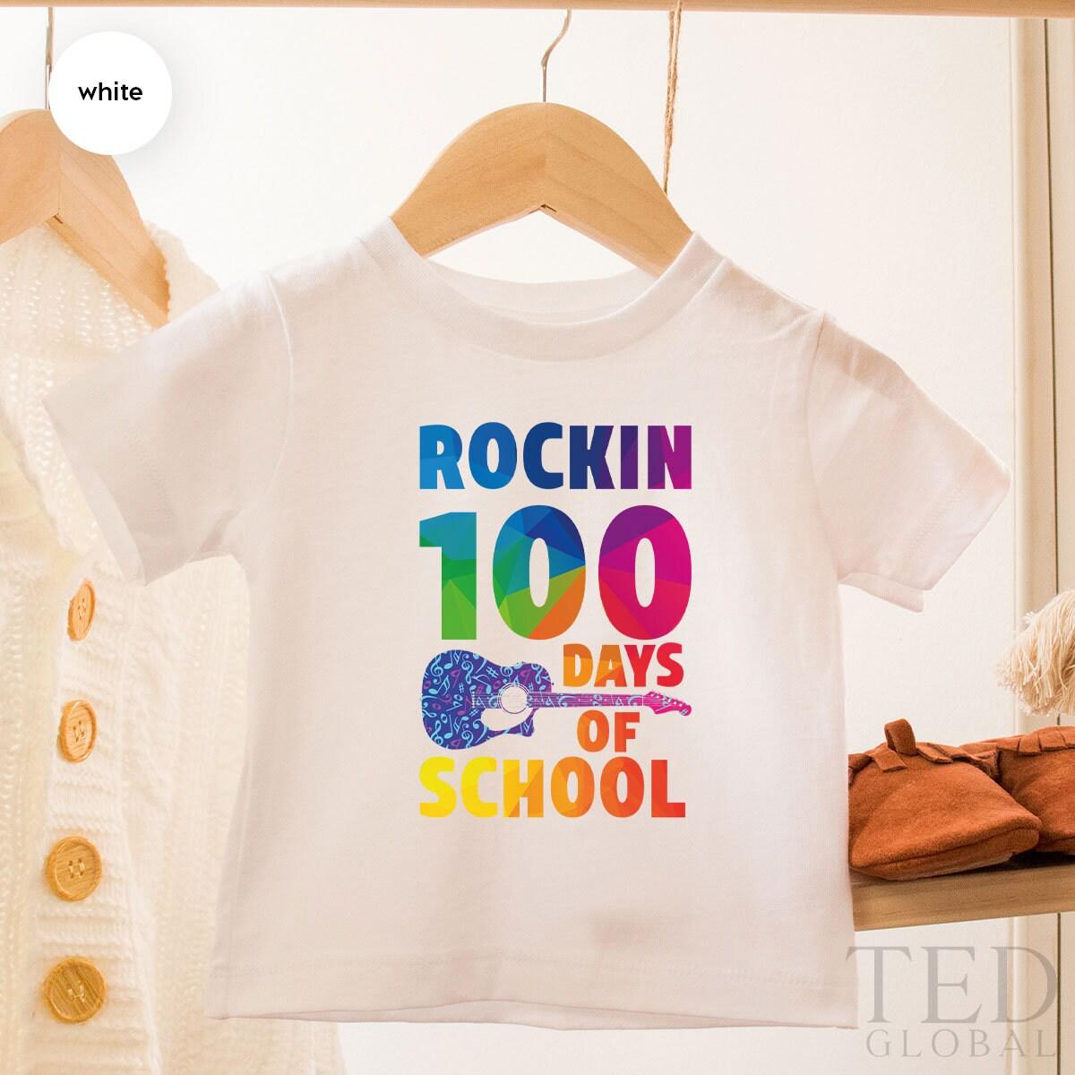 100 Day Of School Shirt, Funny Rockin T Shirt, Back To School T Shirt, Cute Kindergarten Shirts, Cute School T-Shirt, Gift For School - Fastdeliverytees.com