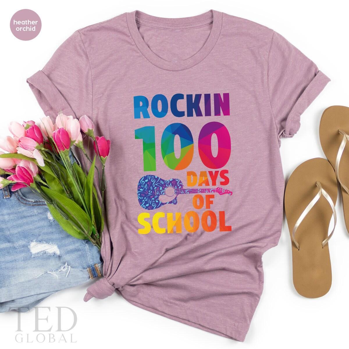 100 Day Of School Shirt, Funny Rockin T Shirt, Back To School T Shirt, Cute Kindergarten Shirts, Cute School T-Shirt, Gift For School - Fastdeliverytees.com