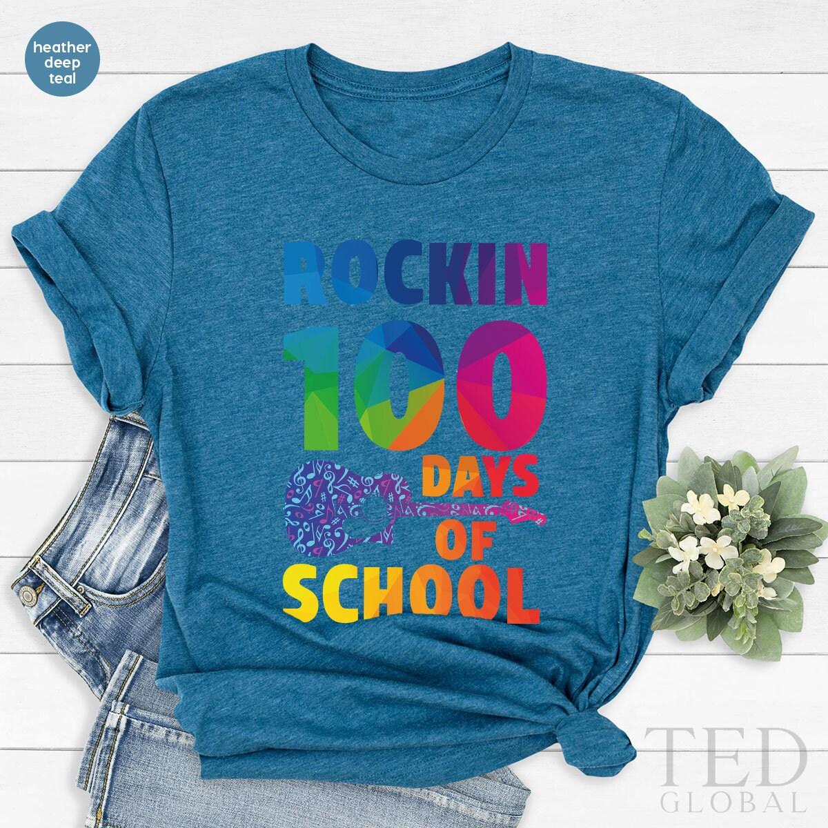 100 Day Of School Shirt, Funny Rockin T Shirt, Back To School T Shirt, Cute Kindergarten Shirts, Cute School T-Shirt, Gift For School - Fastdeliverytees.com