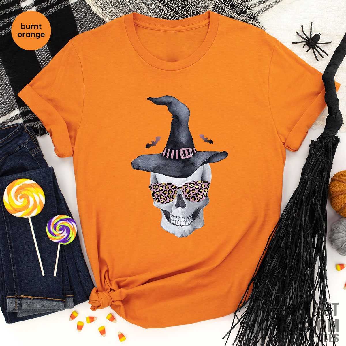 Witch Skull Shirt, Halloween Shirt, Funny Skull Shirt, Gift For Halloween, Spooky Season Shirt, Horror Shirt, Fall T-Shirt - Fastdeliverytees.com