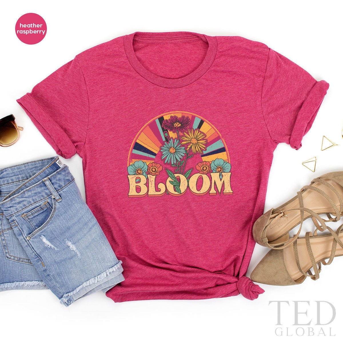 Cute Flowers Shirt, Funny Bloom T Shirt, Cute Boho T Shirt, Floral Shirts, Retro 6Os-70s Tee, Vintage Plant Lover T-Shirt, Wildflower Gift - Fastdeliverytees.com