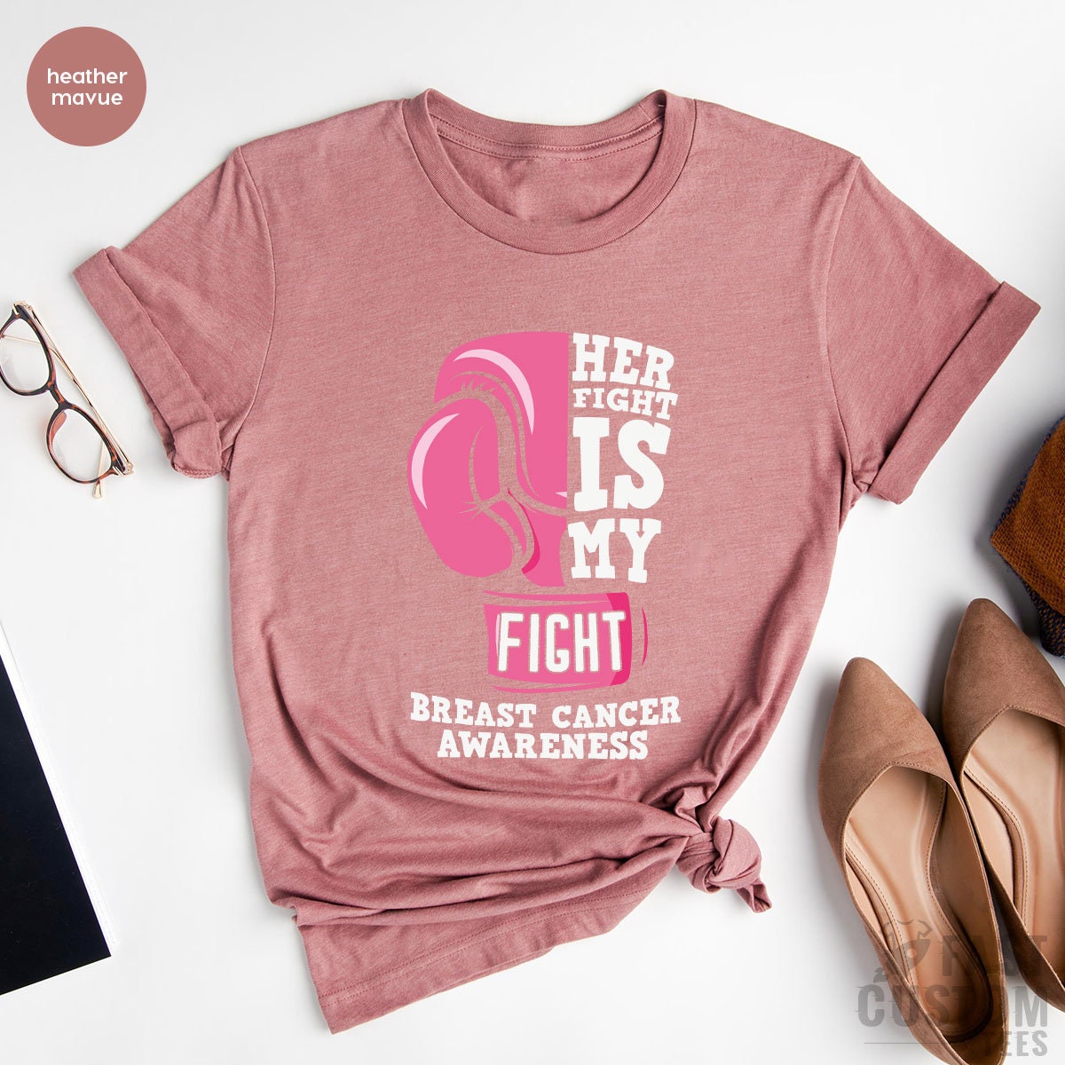 Cancer Support Shirt, Cancer Awareness T-Shirt, Her Fight Is Our Fight Shirt, Motivational T Shirt, Cancer Ribbon Tee,Breast Cancer Shirt - Fastdeliverytees.com