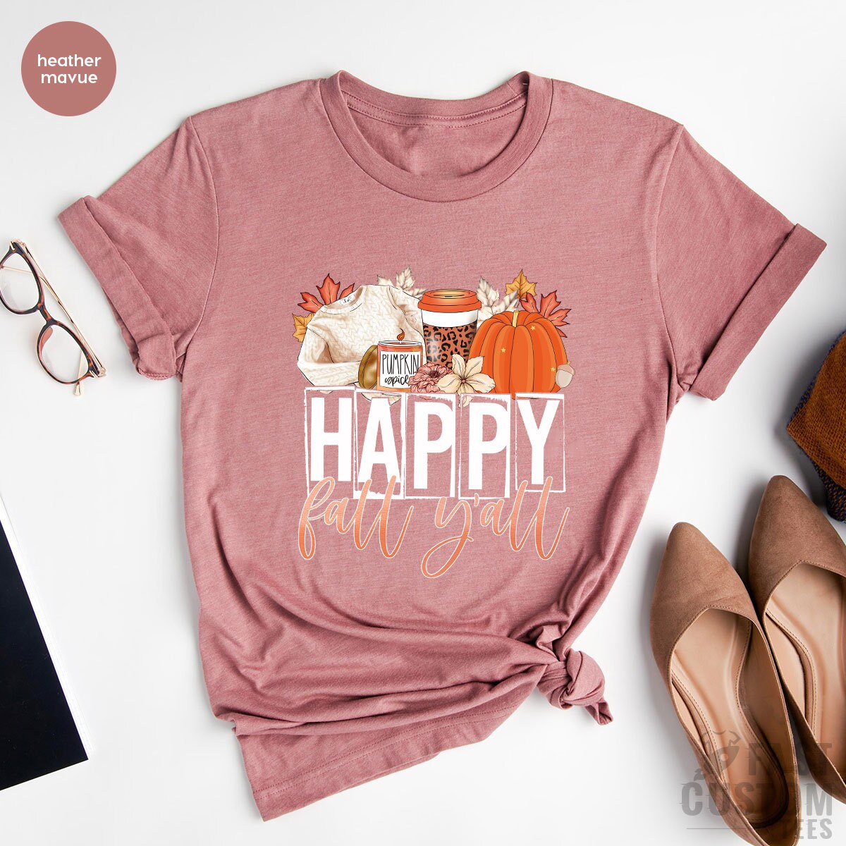 Happy Fall Yall Shirt, Funny Halloween Shirt, Thanksgiving Shirt, Pumpkin T-Shirt, Fall Shirts For Women, Thankful Tshirt - Fastdeliverytees.com