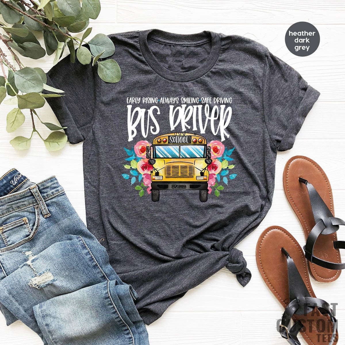 School Bus Driver Shirt, Early Rising Always Smiling Safe Driving T-Shirt, Shirts For Bus Drivers, Favorite Bus Driver Gift - Fastdeliverytees.com