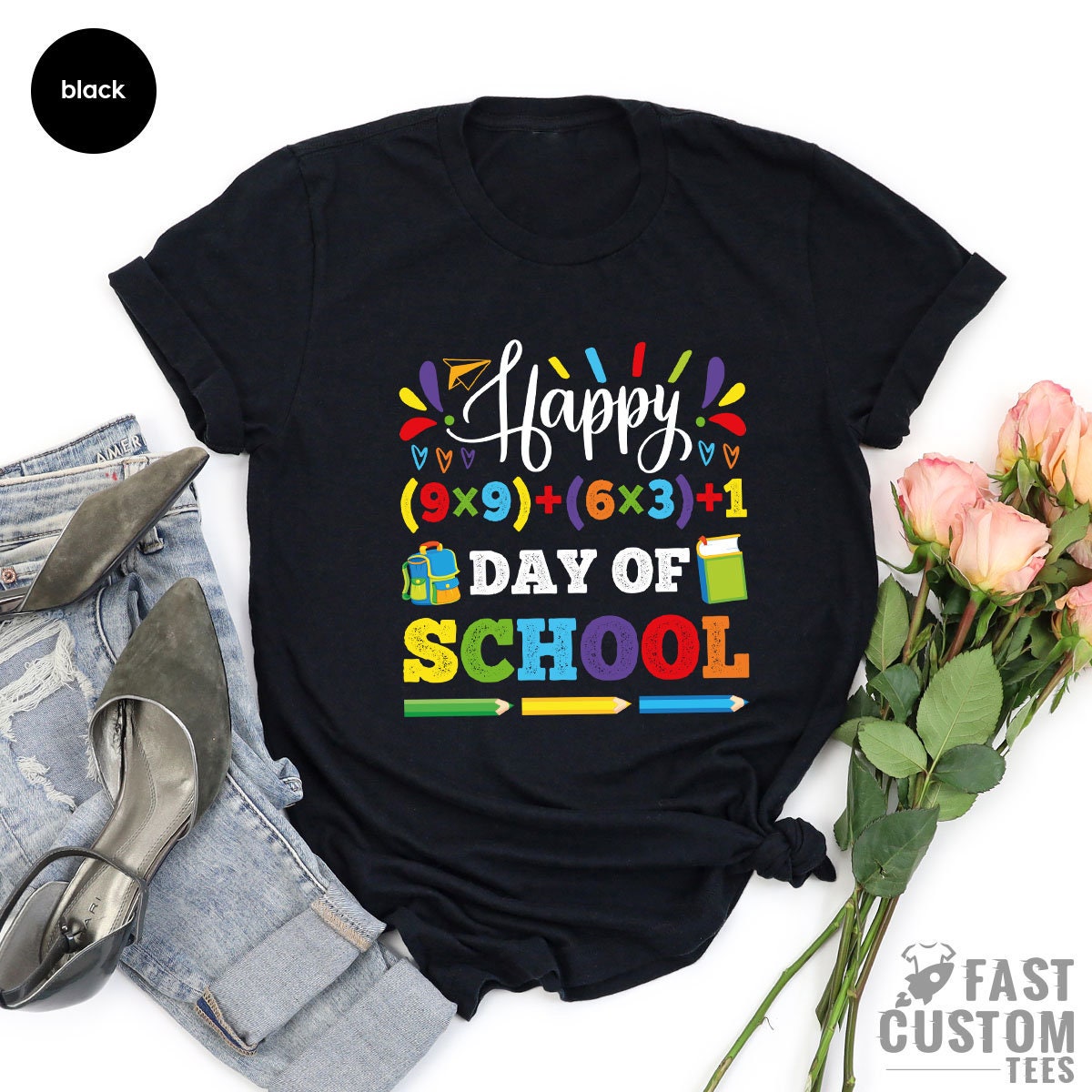 Happy 100th Day Of School T-Shirt For Women & Teachers - Funny Novelty Graphic Tee - View #2