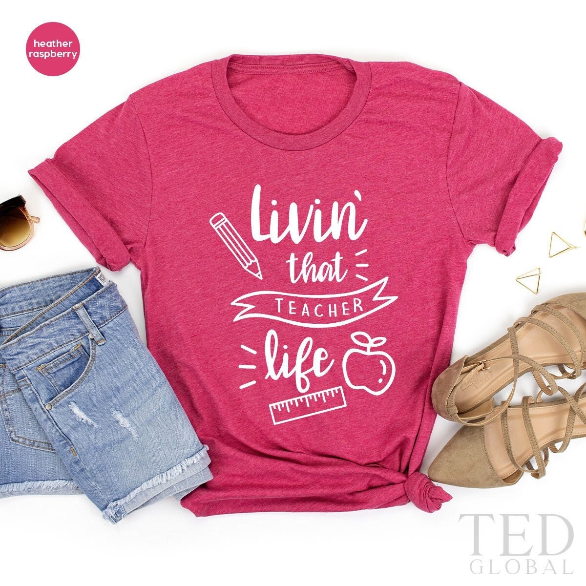 Living That Teacher Life Shirt, Cute Teacher Shirt, Kindergarten Teacher Shirt, Teacher Appreciation Gift, Gift For Teacher, Teacher TShirt - Fastdeliverytees.com