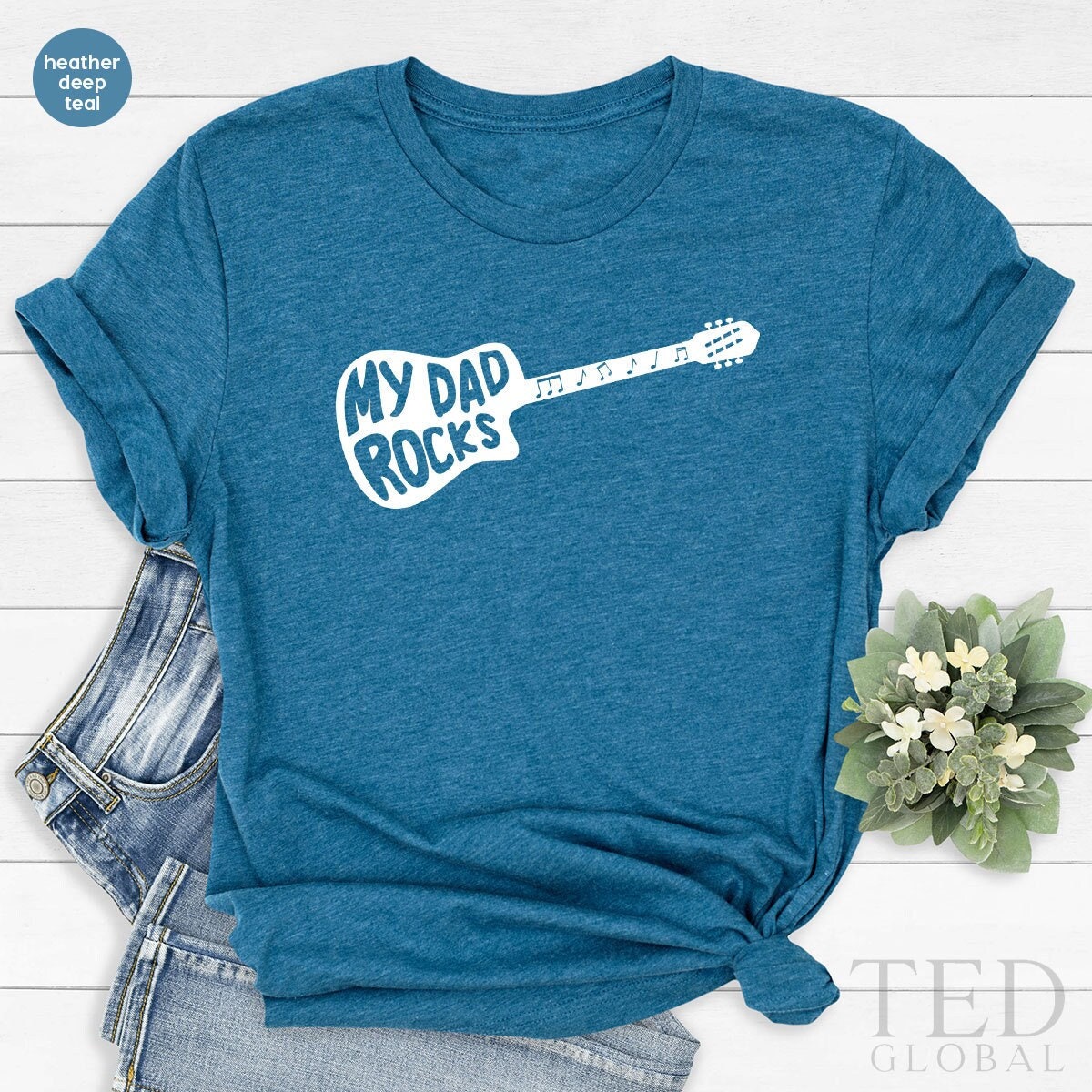 Funny Dad Shirt, Guitar Dad Shirt, Fathers Day TShirt, Musical Dad Shirt, Guitar Shirt, My Dad Rocks Shirt, Best Dad T Shirt, Guitar Player - Fastdeliverytees.com