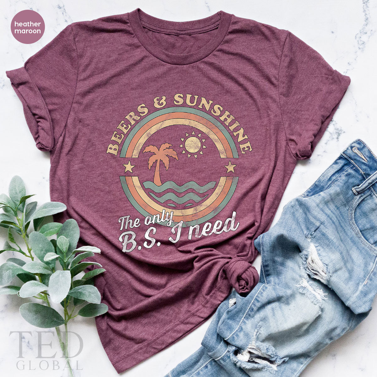 Beer Lover T-Shirt, Beers &Sunshine T Shirt, Alcohol Lover Tee, Vacation Beer Shirts, Beach Shirt, Beer TShirt, Gift For Drinker Lover - Fastdeliverytees.com