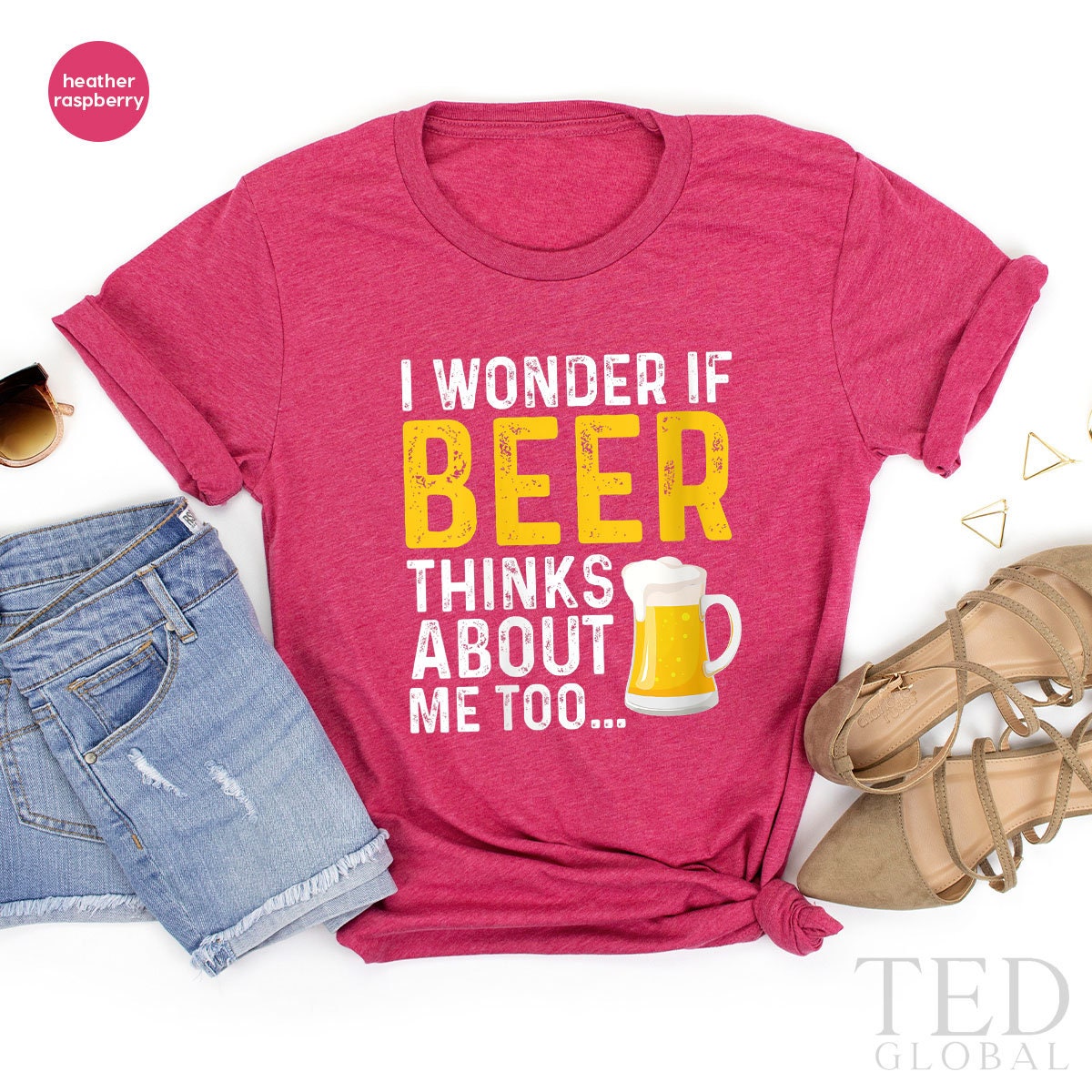 Cute Beer T-Shirt, I Wonder T Shirt, Beer Lover Tee, Alcohol Lover Shirts, Drinking Day Shirt, Funny Drinking TShirt, Gift For Her - Fastdeliverytees.com