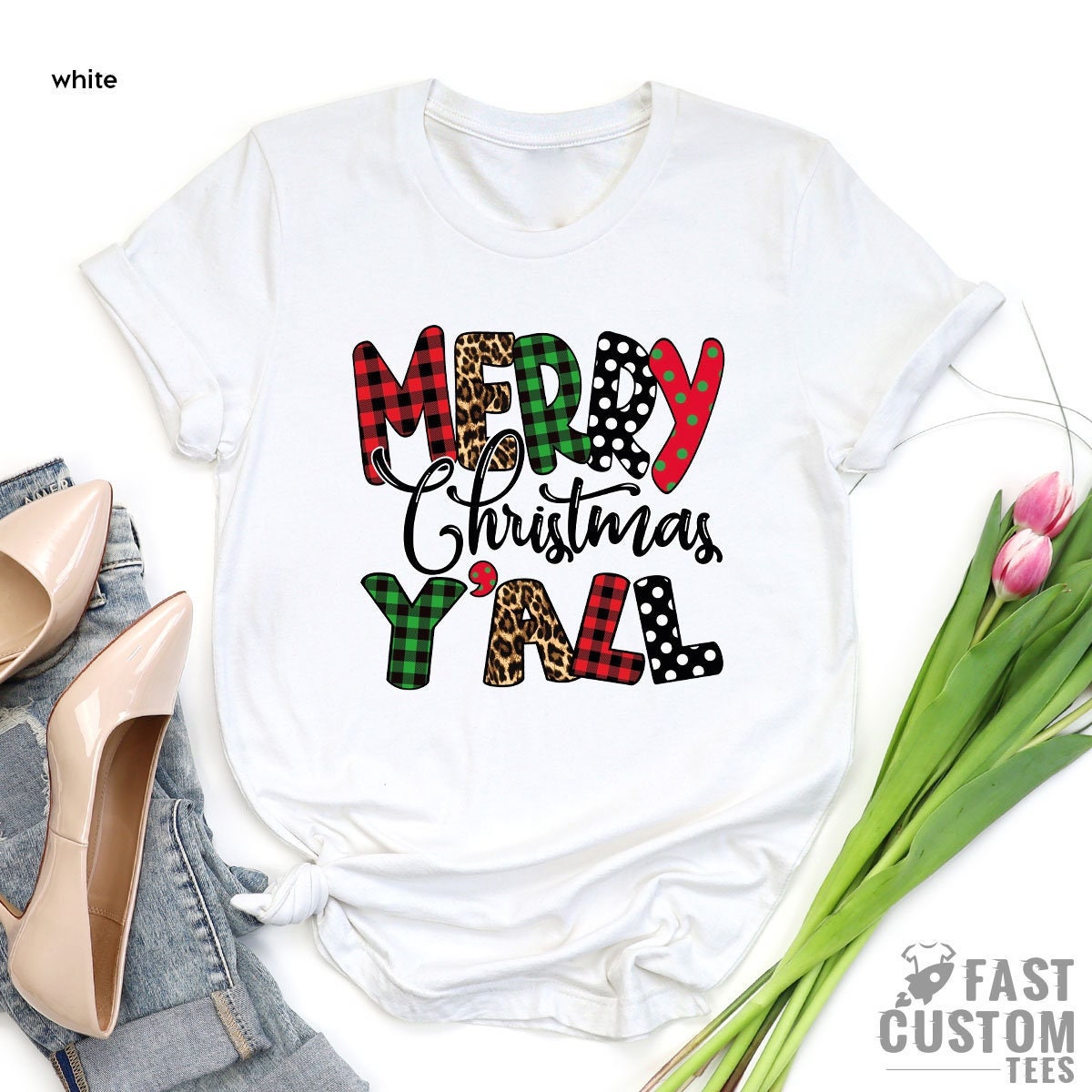 YOURS Zwart 'Merry Christmas' T-shirt | Yours Clothing YOURS Zwart 'Merry Christmas' T-shirt | Yours Clothing