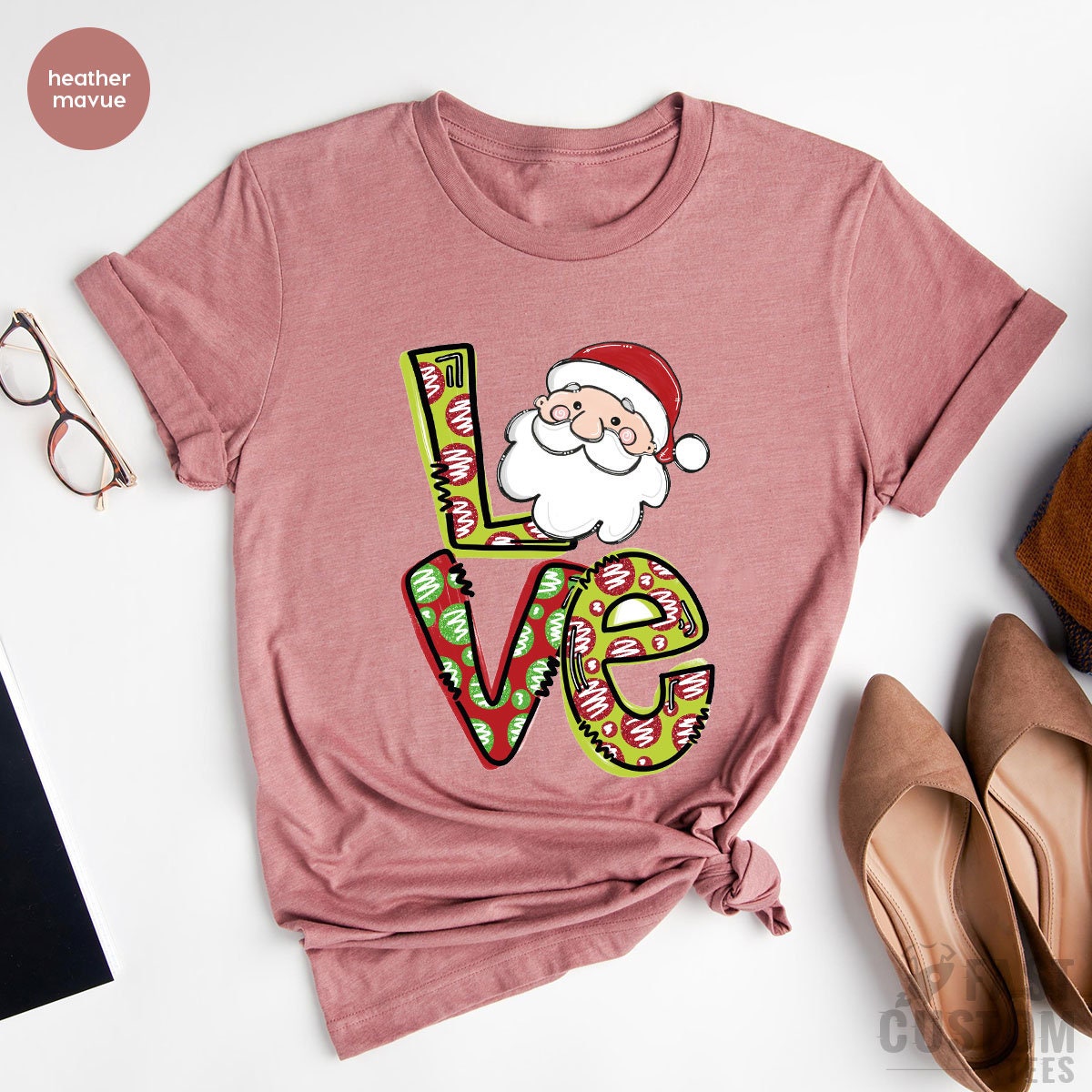 Christmas T-Shirt, Merry Love Shirt, Women Christmas Tree T-shirt, Christmas Gift, Cute Christmas Tee, Family Christmas Shirt, Merry Tee - Fastdeliverytees.com