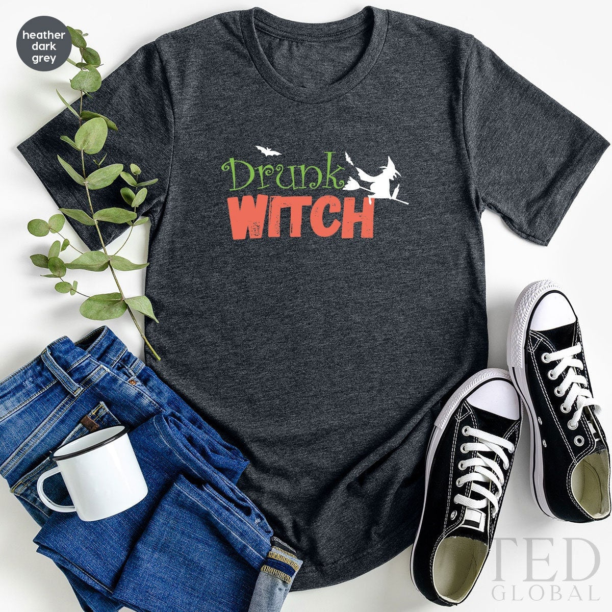 Drunk Witch Shirt, Halloween Vibes T Shirt, Cute Halloween T Shirt, Halloween Shirts, Witch Broom Tee, Halloween T-Shirt, Gift For Her - Fastdeliverytees.com