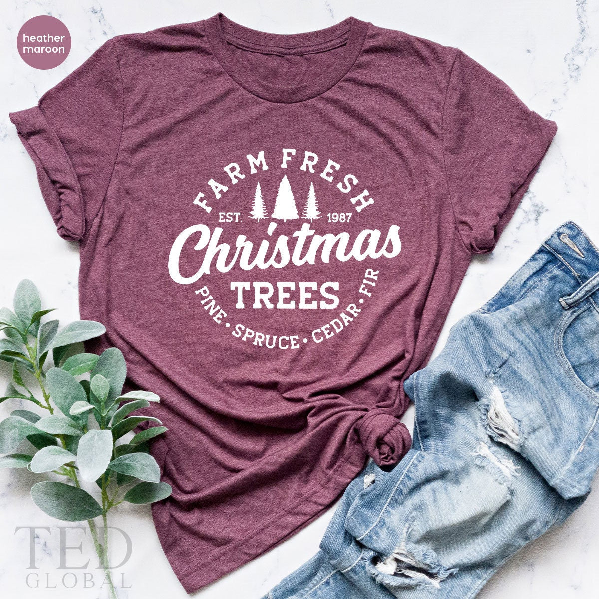 Cute Farm Fresh T-Shirt, Funny Christmas Trees T Shirt, Christmas Family Tee, Pine Spruce Cedar Fır Shirts, Xmas TShirt, Gift For Christmas - Fastdeliverytees.com