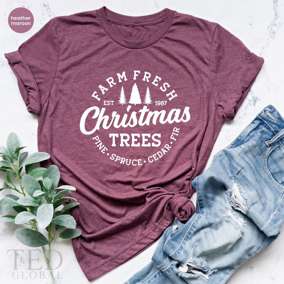 Cute Farm Fresh T-Shirt, Funny Christmas Trees T Shirt, Christmas Family Tee, Pine Spruce Cedar Fır Shirts, Xmas TShirt, Gift For Christmas - Fastdeliverytees.com