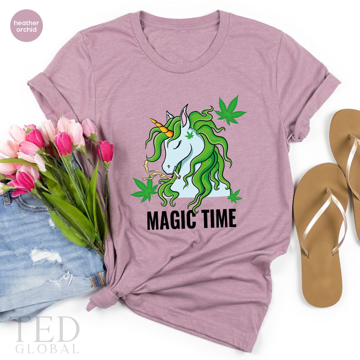 Magic Time Shirt, Funny Weed T Shirt, Cute Unicorn T Shirt, Weed Lover Shirts, Smoking Tee, Cannabis T-Shirt, Marijuana Gift For Christmas - Fastdeliverytees.com