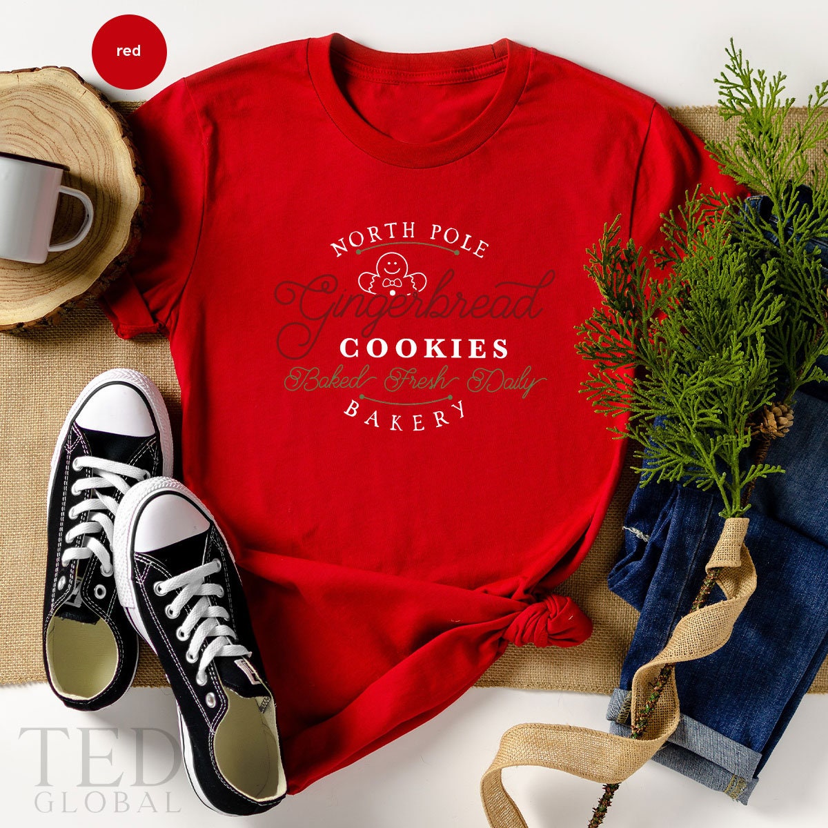 Cute North Pole Cookie Bakery T-Shirt, Happy Christmas T Shirt, Funny Gingerbread Shirts, Baked Fresh Daily Shirt, Gift  For Christmas - Fastdeliverytees.com