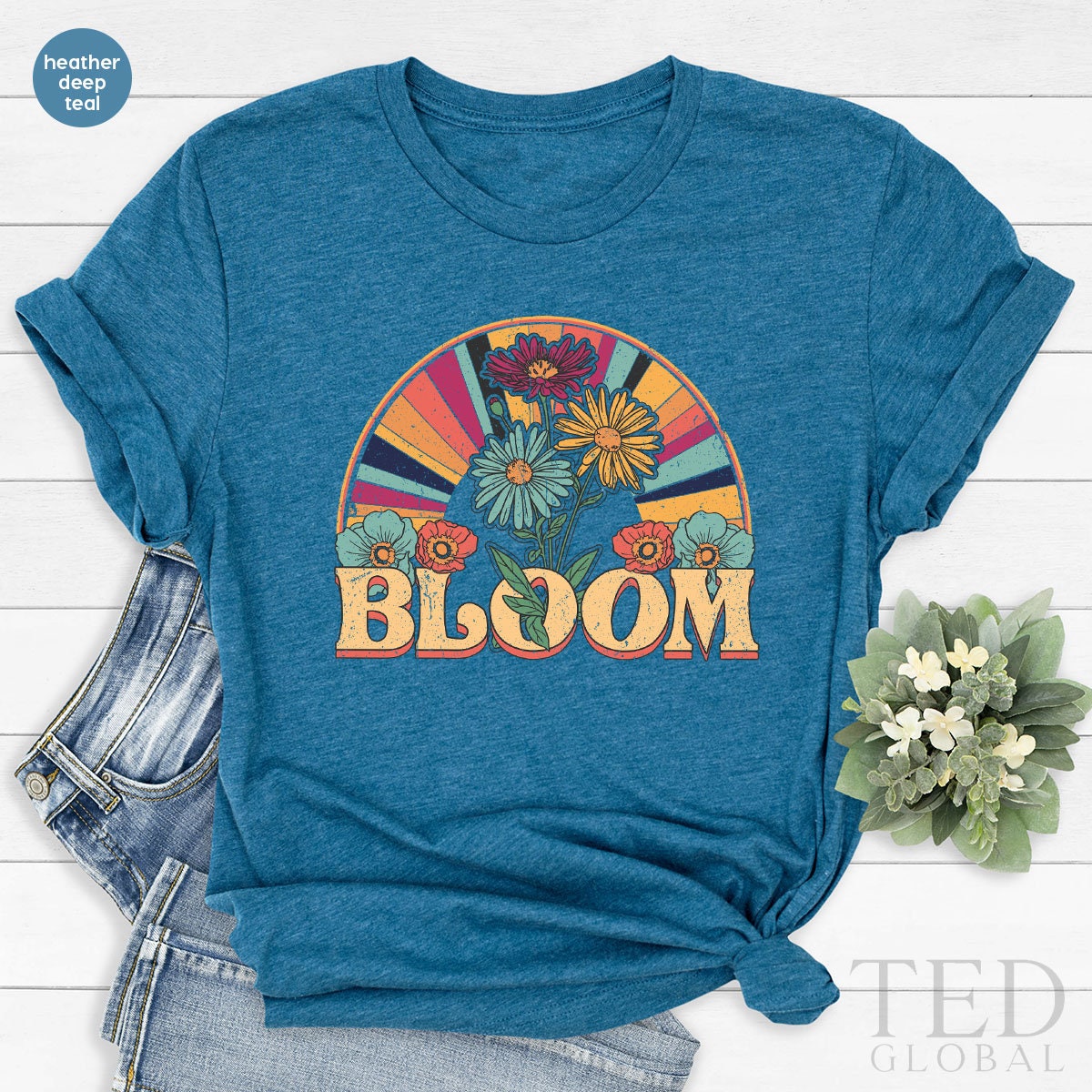 Cute Flowers Shirt, Funny Bloom T Shirt, Cute Boho T Shirt, Floral Shirts, Retro 6Os-70s Tee, Vintage Plant Lover T-Shirt, Wildflower Gift - Fastdeliverytees.com