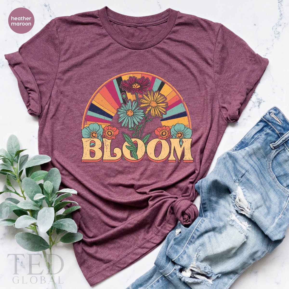 Cute Flowers Shirt, Funny Bloom T Shirt, Cute Boho T Shirt, Floral Shirts, Retro 6Os-70s Tee, Vintage Plant Lover T-Shirt, Wildflower Gift - Fastdeliverytees.com