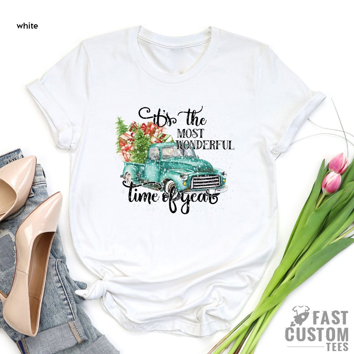 It's The Most Wonderful Time Of The Year Shirt, Christmas Tree Shirt, Christmas Truck shirt, Family Christmas Shirts, Gift For Christmas Tee - Fastdeliverytees.com
