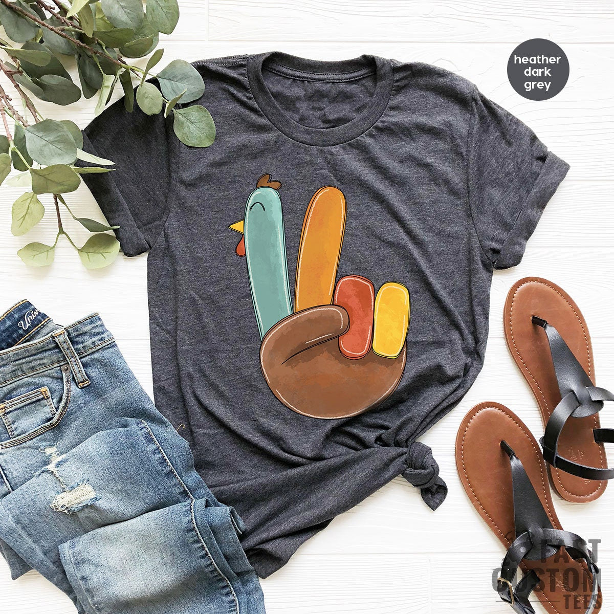 Cute Turkey Thankful Shirt, Thanksgiving Shirt, Funny Turkey Shirt, Peace Turkey Shirt, Thankful Funny Shirt, Funny Family Thanksgiving Tee - Fastdeliverytees.com