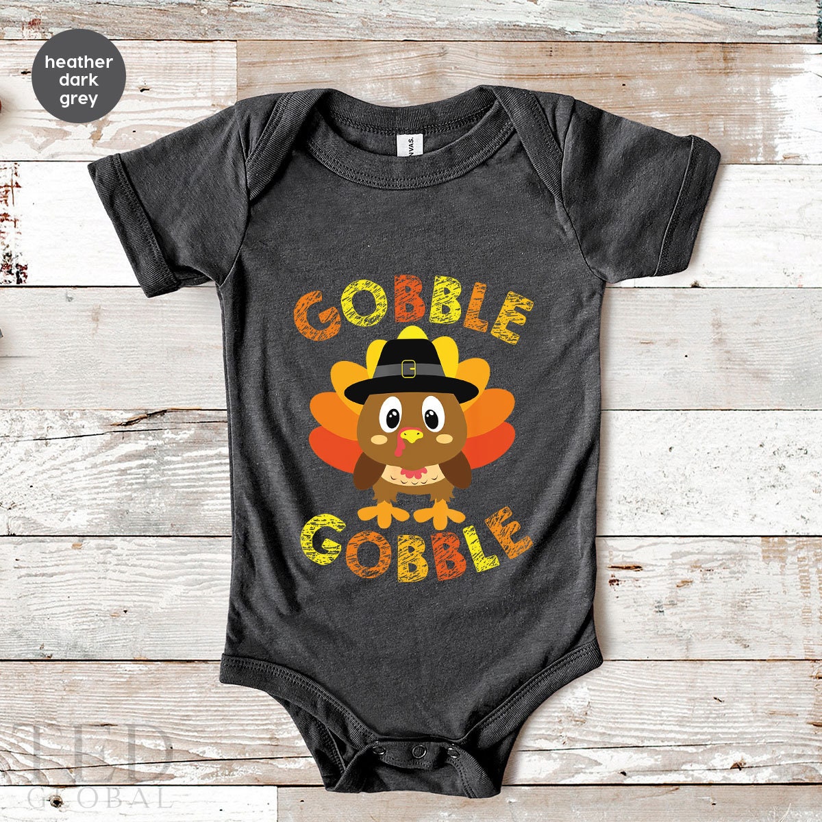 Cute Thanksgiving Gobble Gobble Baby Gift, Funny Turkey Baby Shower Gift, Fall Season Turkey New Baby Onesie, Bodysuits Kid Toddler Clothes - Fastdeliverytees.com