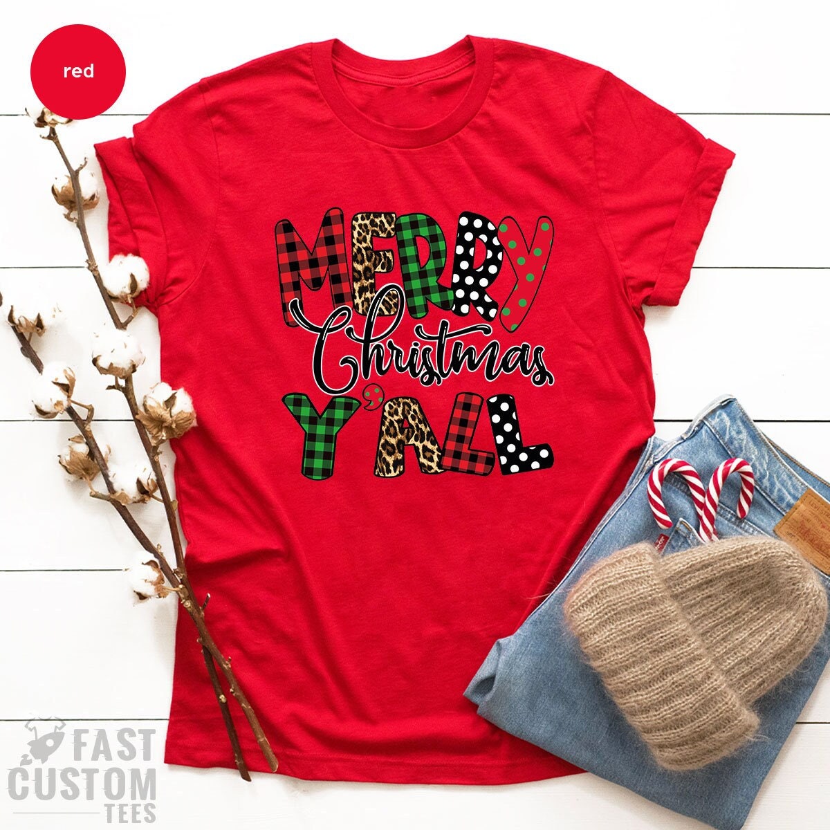Christmas Tree T-shirt, Christmas Y'all T-Shirt, Women Christmas Gift, Merry Shirt, Cute Christmas Tee, Family Christmas Shirt, Merry Tee - Fastdeliverytees.com